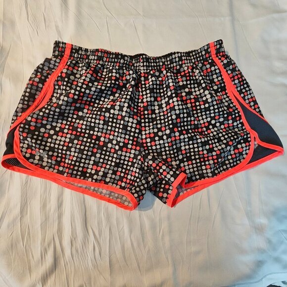 Under Armour Shorts Sz Large Polka Dots Multicolor Semi-Fitted Running Athletic - Picture 1 of 7